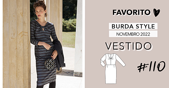 Um favorito: o vestido 110 da burda style novembro 2022